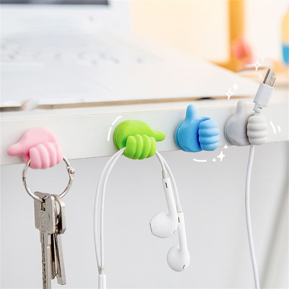 10pcs Self Adhesive Wall Hooks for Home Decor & Cable Organizer