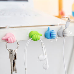 10pcs Self Adhesive Wall Hooks for Home Decor & Cable Organizer