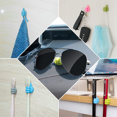 10pcs Self Adhesive Wall Hooks for Home Decor & Cable Organizer