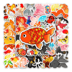 50pcs Goldfish Graffiti Stickers Waterproof Decorative Stickers