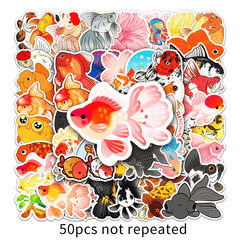 50pcs Goldfish Graffiti Stickers Waterproof Decorative Stickers