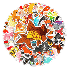 50pcs Goldfish Graffiti Stickers Waterproof Decorative Stickers