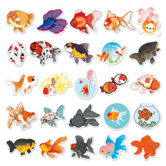 50pcs Goldfish Graffiti Stickers Waterproof Decorative Stickers