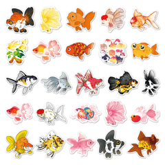 50pcs Goldfish Graffiti Stickers Waterproof Decorative Stickers
