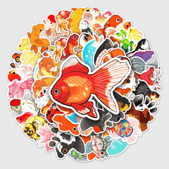 50pcs Goldfish Graffiti Stickers Waterproof Decorative Stickers