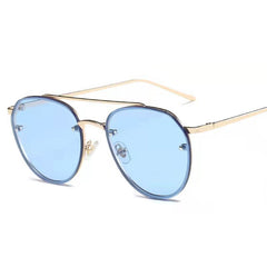 Frog Mirror Metal Frame Sunglasses