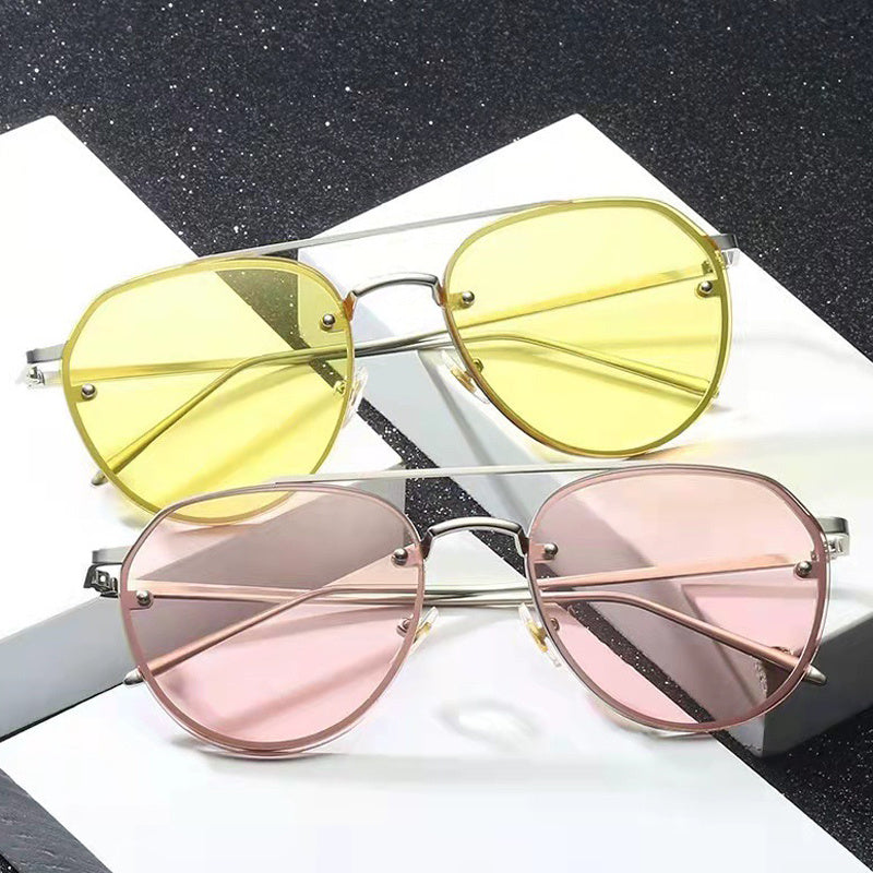 Frog Mirror Metal Frame Sunglasses