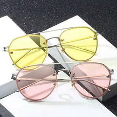 Frog Mirror Metal Frame Sunglasses