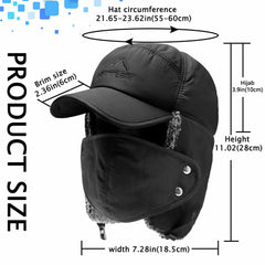 UV Protective Skiing Hats with Detachable Face Masks - Men and Women