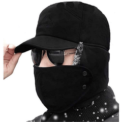 Men's Winter Faux Fur Ear Flap Hat Soft Thermal Cap