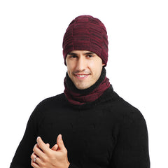 Men's Winter Warm Knitted Fleece Thick Scarf