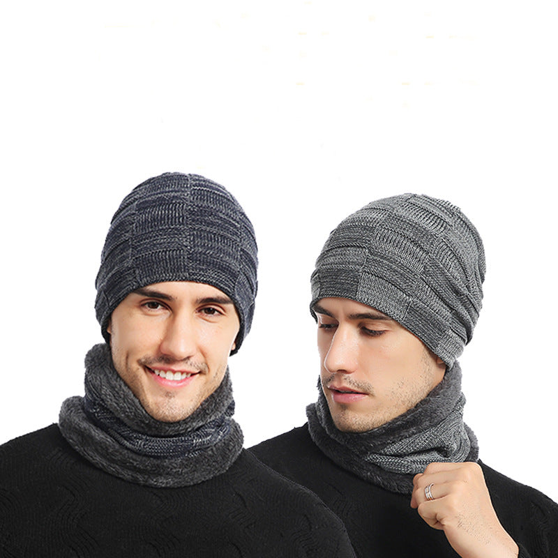 Men's Winter Warm Knitted Fleece Thick Scarf