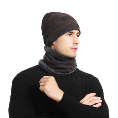 Men's Winter Warm Knitted Fleece Thick Scarf