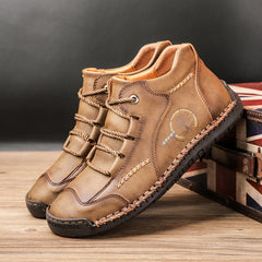 Men's Lace-up Microfiber Loafer Shoes for Walking