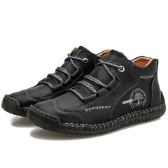 Men's Lace-up Microfiber Loafer Shoes for Walking