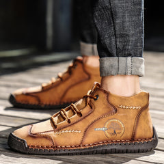 Men's Lace-up Microfiber Loafer Shoes for Walking