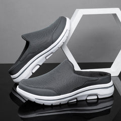 Men's Breathable Mesh Mules Lightweight Non-slip Shoes Dark Grey
