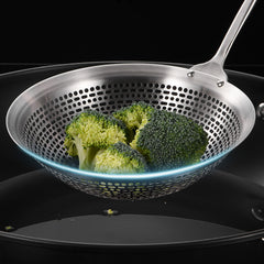 304 Stainless Steel Large Colander Skimmer Ladle Pasta Food Strainer Spoon