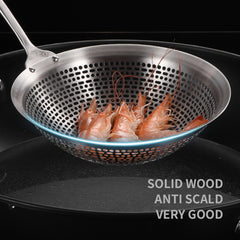 304 Stainless Steel Large Colander Skimmer Ladle Pasta Food Strainer Spoon