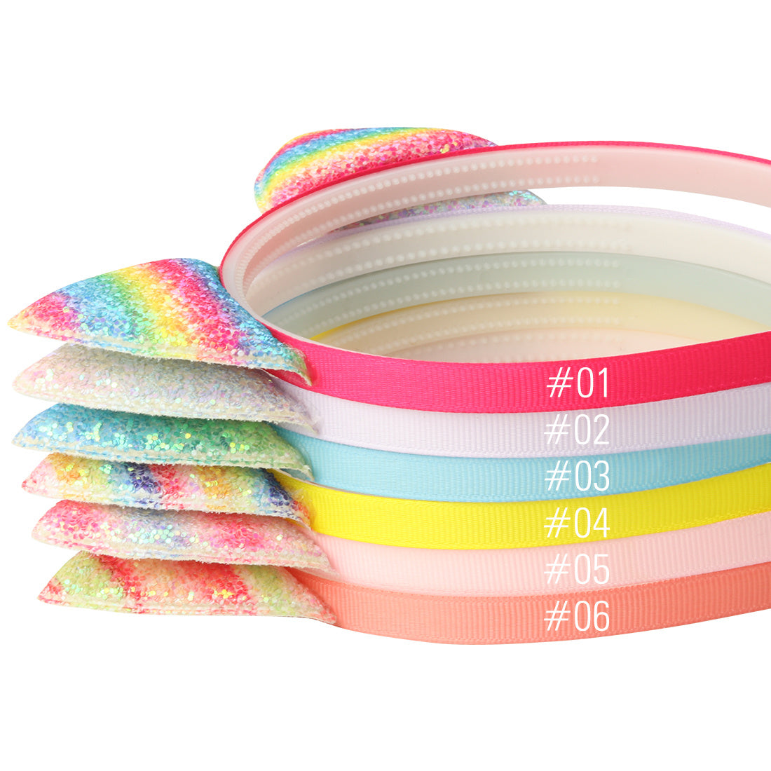Sparkling Rainbow Cat Ears Headband Assorted Colour Fancy Dress