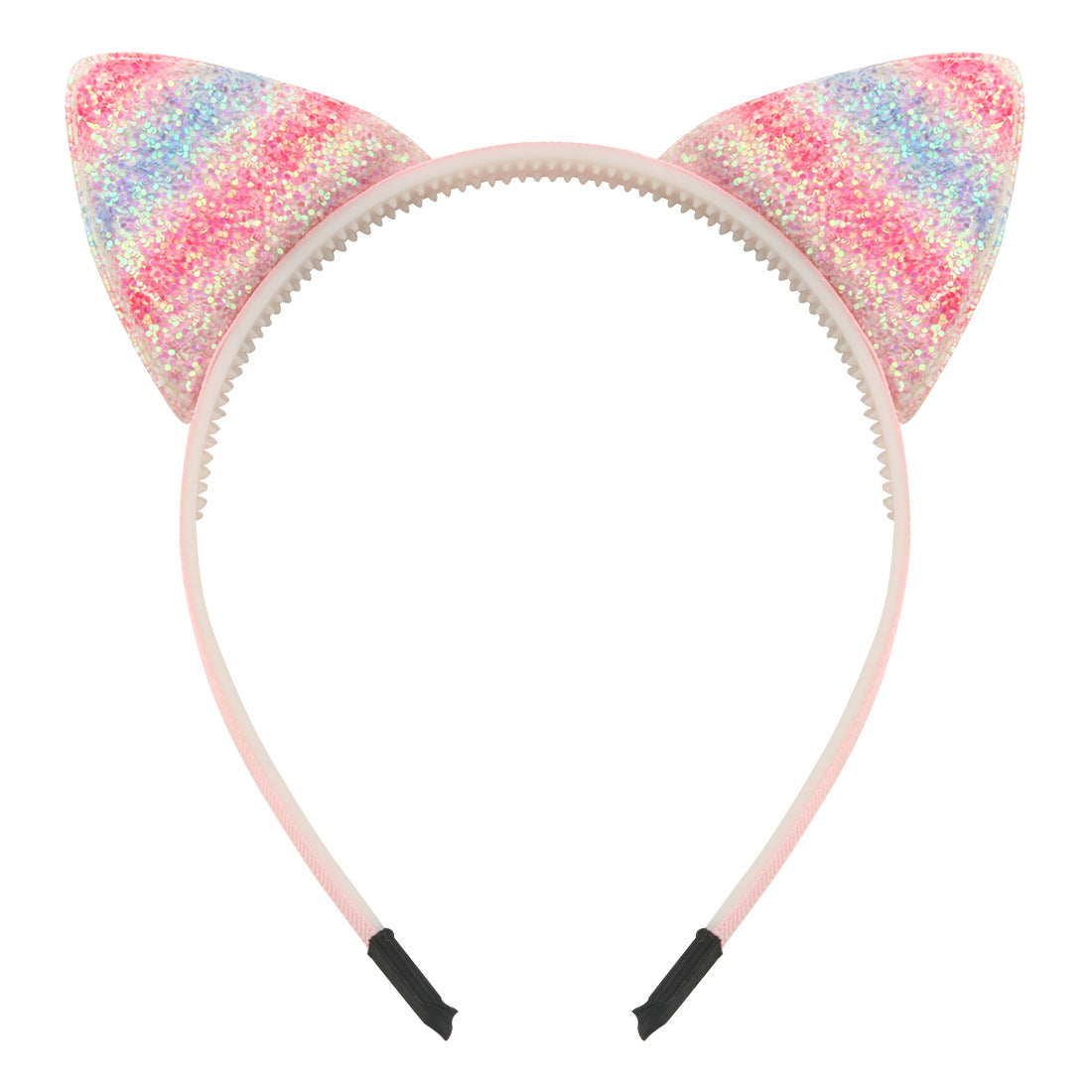 Sparkling Rainbow Cat Ears Headband Assorted Colour Fancy Dress