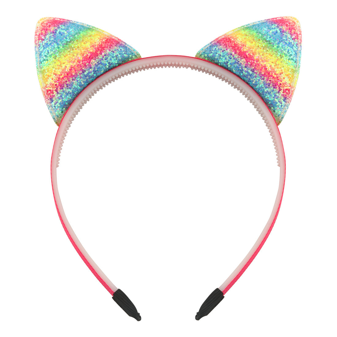 Sparkling Rainbow Cat Ears Headband Assorted Colour Fancy Dress