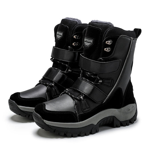 Women's High Top Hook And Loop Snow Boots Winter Warm Plush Snow Boots