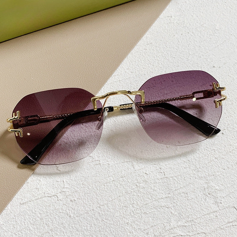 Y2K Gradient Rimless Sunglasses UV400