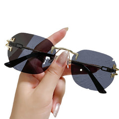 Y2K Gradient Rimless Sunglasses UV400