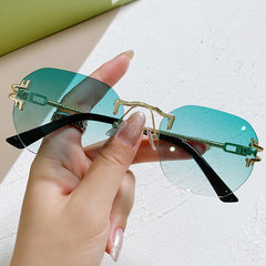 Y2K Gradient Rimless Sunglasses UV400