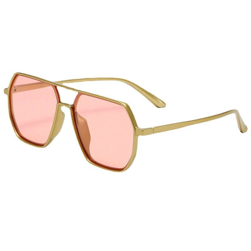 Double Bridge Classic Oversized Sunglasses Vintage Polarized UV Protection