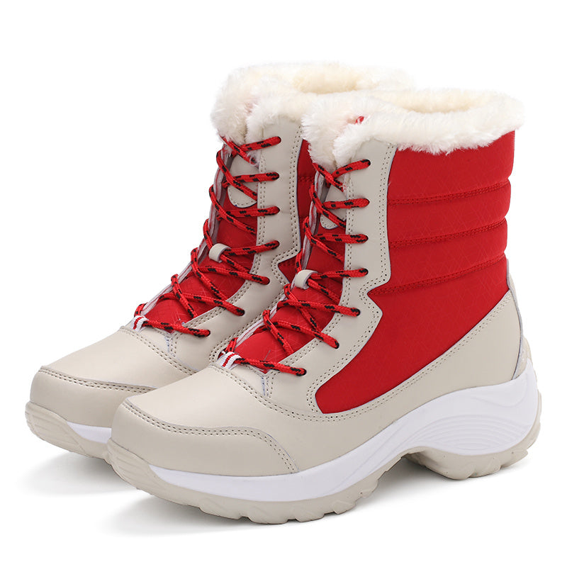 High Top Platform Snow Boots Warm Lace Up Boots Women's Footwear