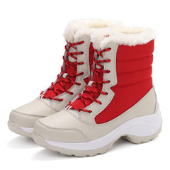 High Top Platform Snow Boots Warm Lace Up Boots Women's Footwear