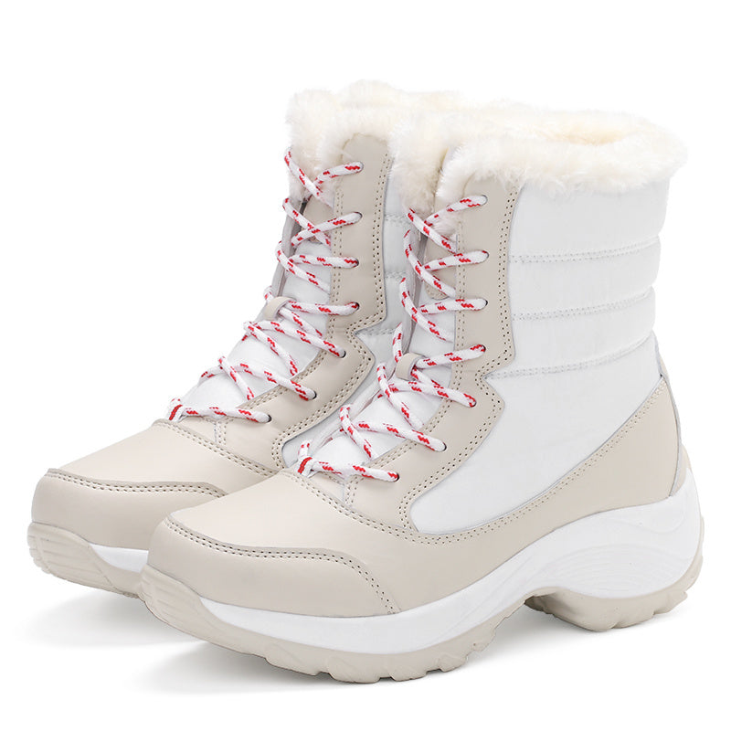 High Top Platform Snow Boots Warm Lace Up Boots Women's Footwear