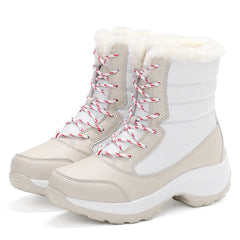 High Top Platform Snow Boots Warm Lace Up Boots Women's Footwear