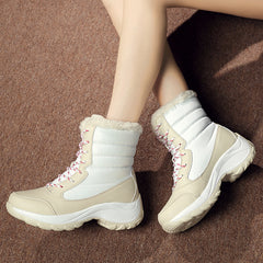 High Top Platform Snow Boots Warm Lace Up Boots Women's Footwear
