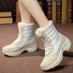 High Top Platform Snow Boots Warm Lace Up Boots Women's Footwear