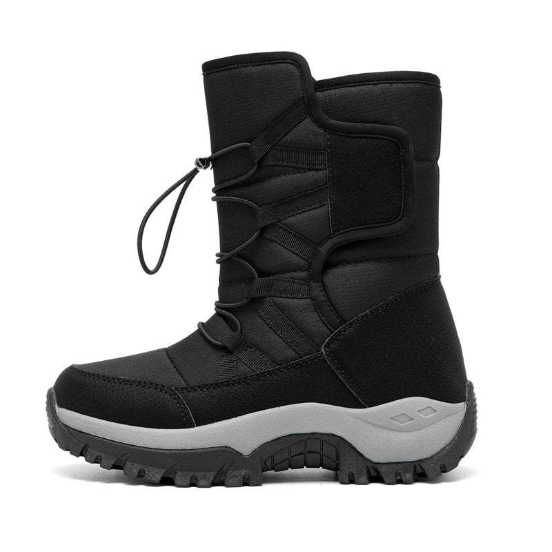 Warm Fleece Snow Boots Waterproof Lace Up Platform Snow Boots Women's