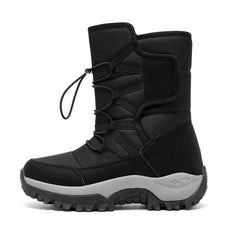 Warm Fleece Snow Boots Waterproof Lace Up Platform Snow Boots Women's