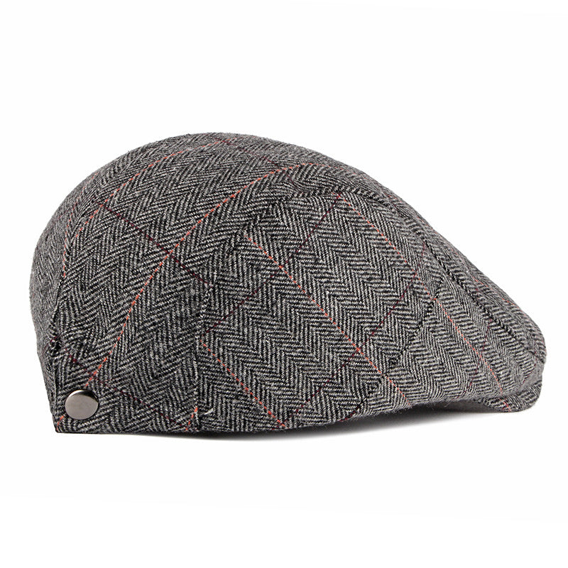 Men's Stripe Berets Caps Breathable Hat Adjustable Newsboy Beret Ivy Cap