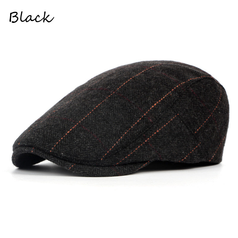 Men's Stripe Berets Caps Breathable Hat Adjustable Newsboy Beret Ivy Cap