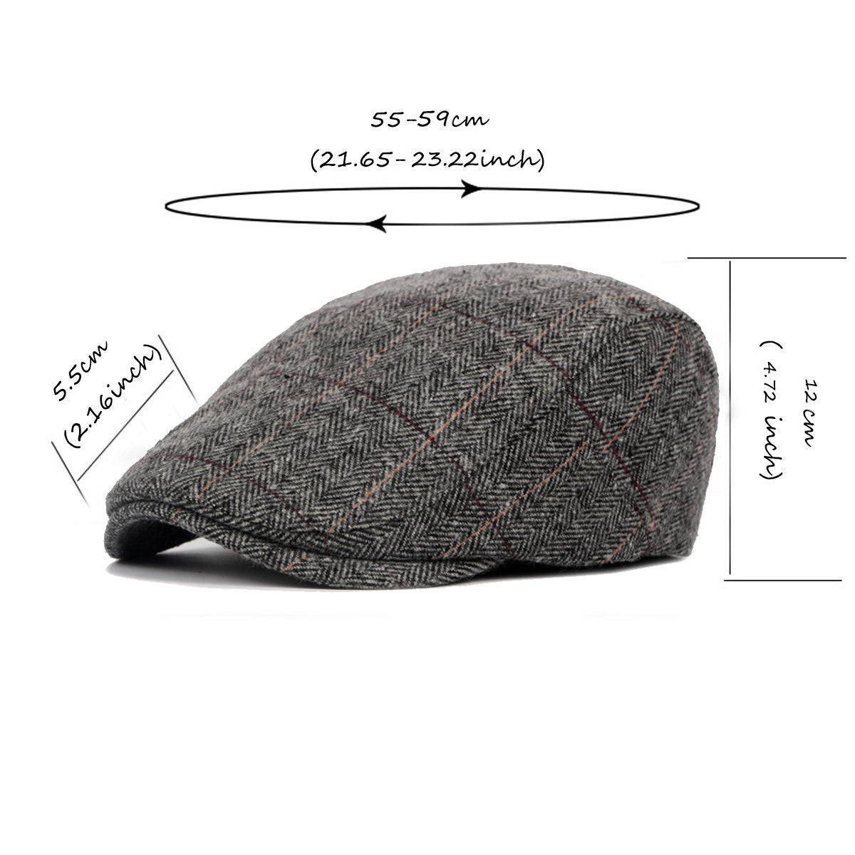 Men's Stripe Berets Caps Breathable Hat Adjustable Newsboy Beret Ivy Cap