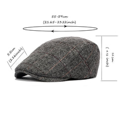 Men's Stripe Berets Caps Breathable Hat Adjustable Newsboy Beret Ivy Cap
