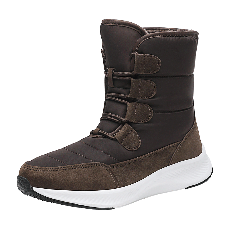 Waterproof Platform Snow Boots Lace Up Mid Calf Non Slip