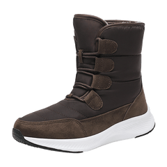 Waterproof Platform Snow Boots Lace Up Mid Calf Non Slip