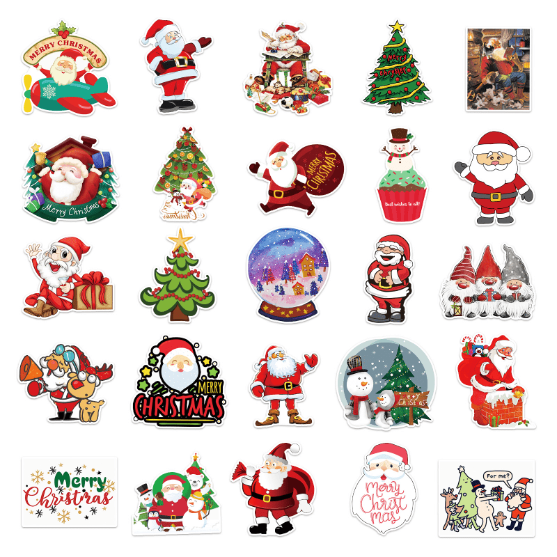 50pcs Christmas Waterproof Decorative Graffiti Stickers