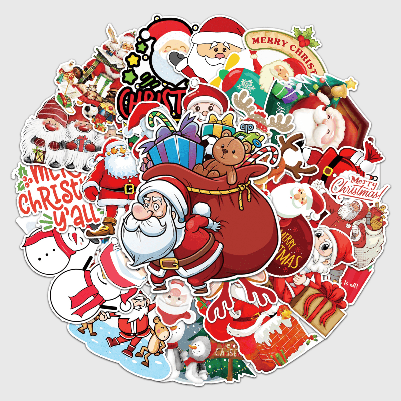 50pcs Christmas Waterproof Decorative Graffiti Stickers