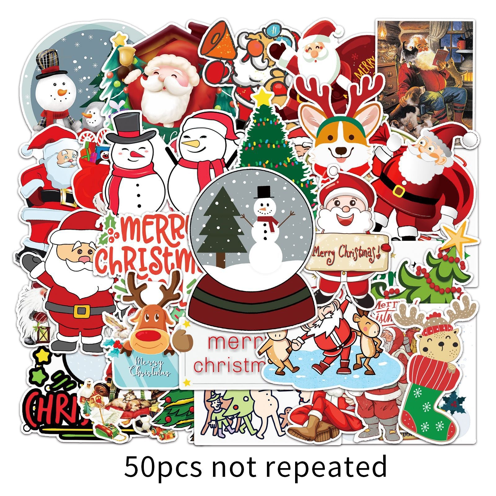 50pcs Christmas Waterproof Decorative Graffiti Stickers