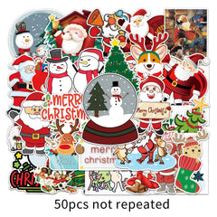 50pcs Christmas Waterproof Decorative Graffiti Stickers