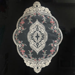 1Pc Vintage Lace Placemat Rose Lace Embroidery Table Mat